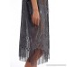 Womens Lace Cardigan Beach Wear Cover up Swimwear Bikini Lace Floral Long Tassel Crochet Dress Grey One Size B07B8GH65J